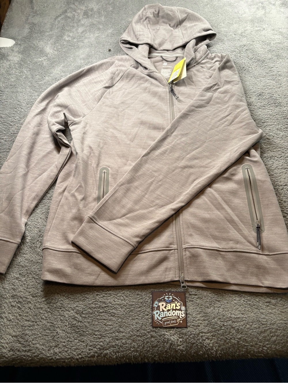 all in motion Light Taupe Zip Hoodie with Hood